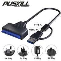 USB 3.0 to SATA/Type-C Adapter Sata Cable 2.5/3.5 Inch SSD HDD SATA III Hard Drive Disk with 12V/2A Power Adapter