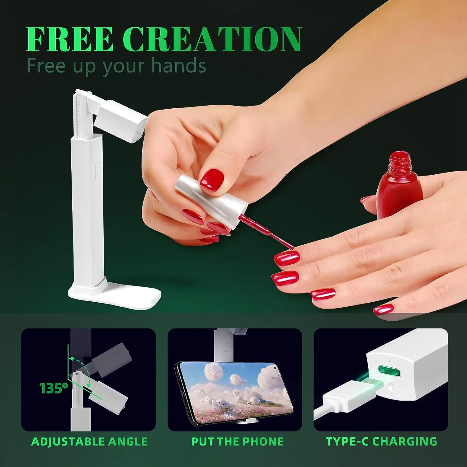 UV LED Nail Lamp Mini UV Nail Lamp for Manicure Portable Nail Dryer Stand Lamp Professional Ultraviolet Mini Nails Drying Light 4