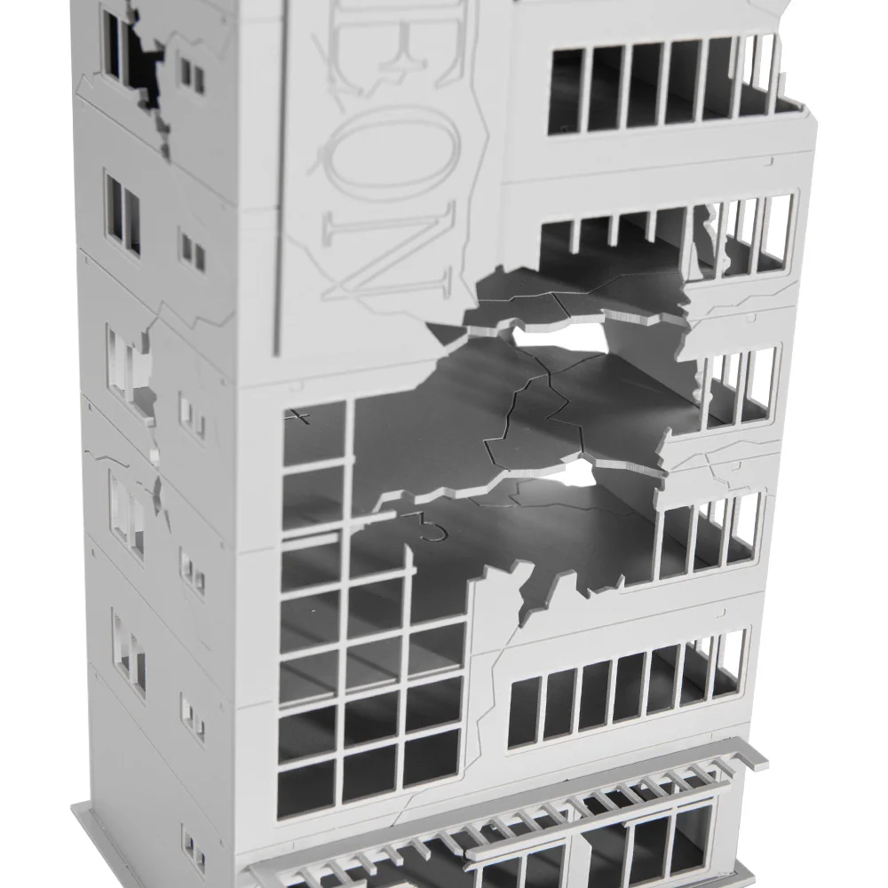 ミニチュアの破損した建物、DIYモデル製造、ハードプラスチック玩具
