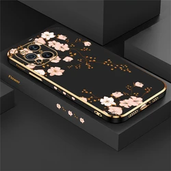 Colorful Flower Luxury Plating Phone Case - Soft Pattern Cover for Find X2 NEO (Black-287)