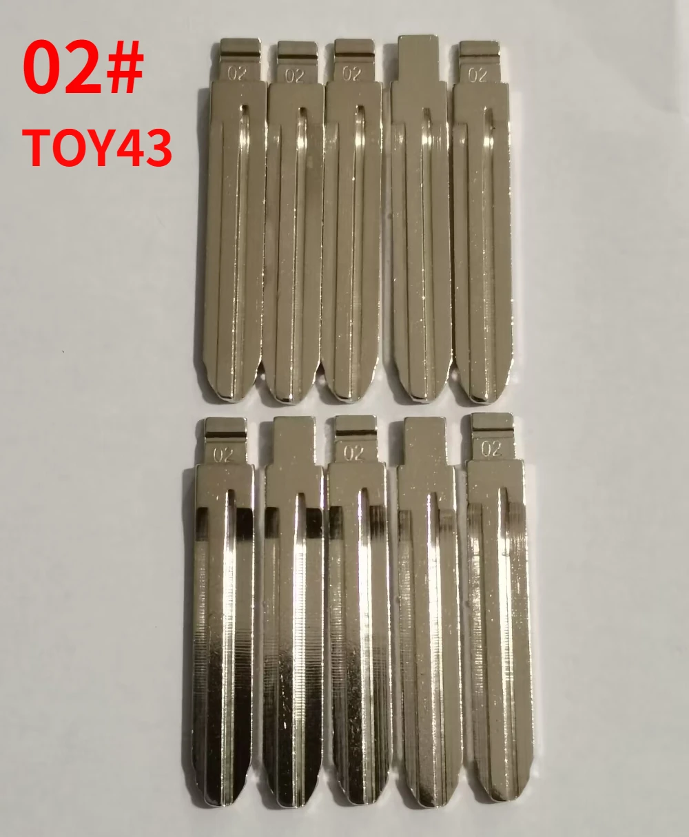 10PCS 02# KD Blade LISHI TOY43 TOY43AT Car Key Blade for KD KEYDIY VVDI XHORSE JMD for Toyota VIOS Hilux Fortuner Corolla Yaris