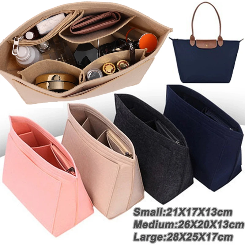 

Make Up Organizer Felt Insert Bag for Women Handbag Travel Tote Inner Purse Portable Cosmetic Bags Fit Various Brand Bags