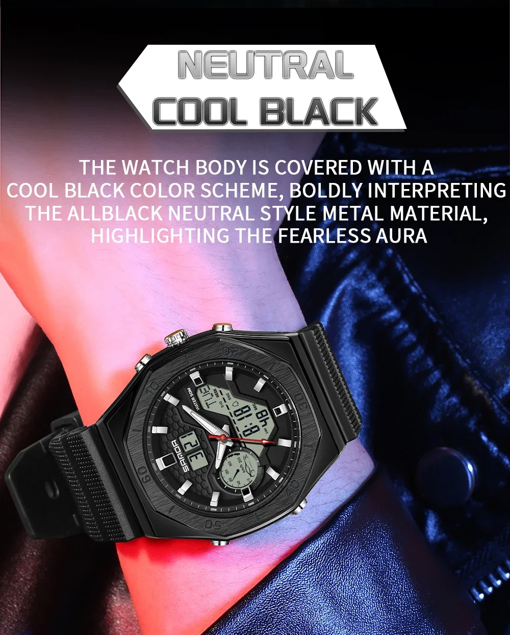 SANDA Digital LED Watch Men Military Sport Quartz Wristwatch