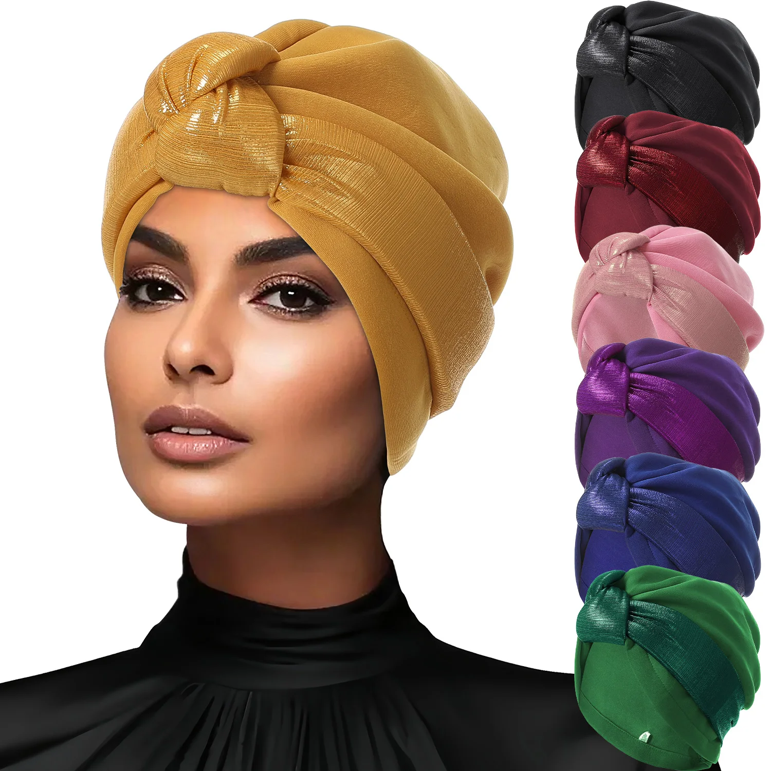 Mode Afrikanischen Knoten Kopf Wraps Nigeria Party Hochzeit Headtie Party Headwear Muslimischen Hut frauen Turban Kappe Mujer Headtie