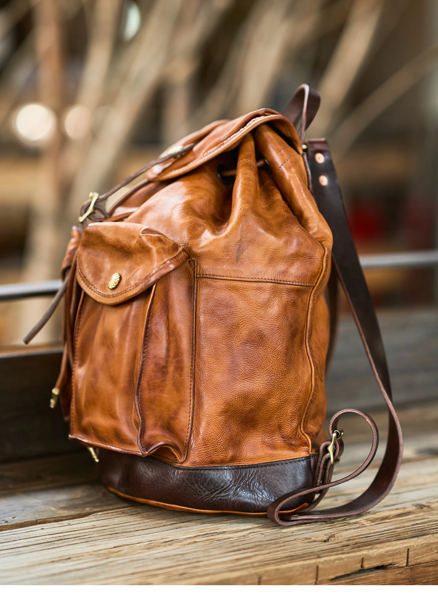 Organisatoren Designer handgemachte Vintage pflanzlich gegerbte Rindsleder Männer große Kapazität Rucksack Reise Luxus echtes Leder Schultasche – Detail 14