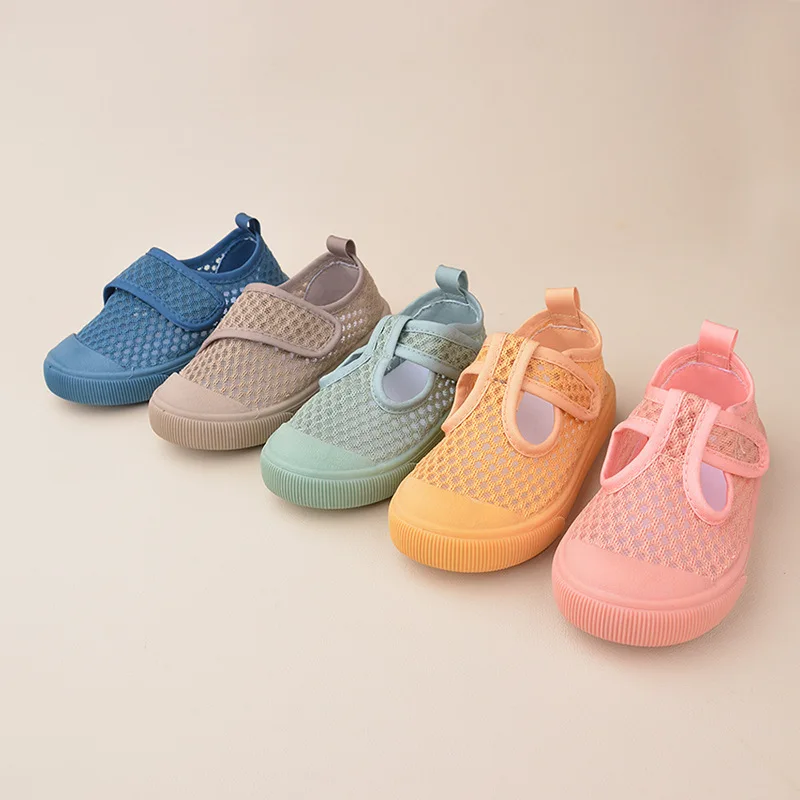 Children Summer Mesh Shoes Baby Cute Candy Color Sandals Boys Girls Breathable Mesh Beach Sandals