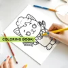 CUTE CAT Bold-easy Coloring Book for Adults Picture Book 24 Page Cute Drawing Books Perfect Gift for Party and Birthday 5