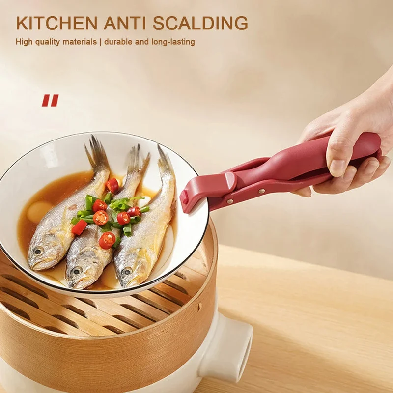 Multi-Purpose Bowl Holder Clip,Lightweight Kitchen Cooking Tongs,Silicone Non-Slip Heat Insulation Anti-Scald Clamp