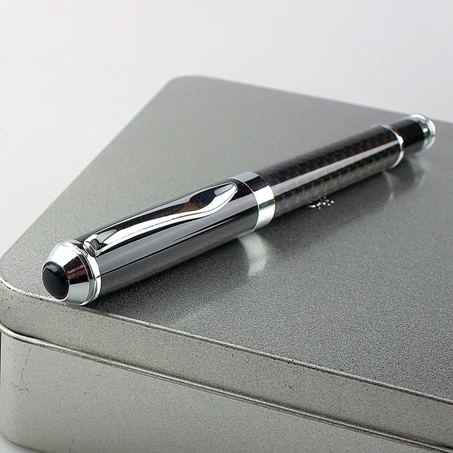 Luxury fiber Metal Ballpoint Pens School Business Office Signature Roller Pen Writing Student Stationery Supplies 1