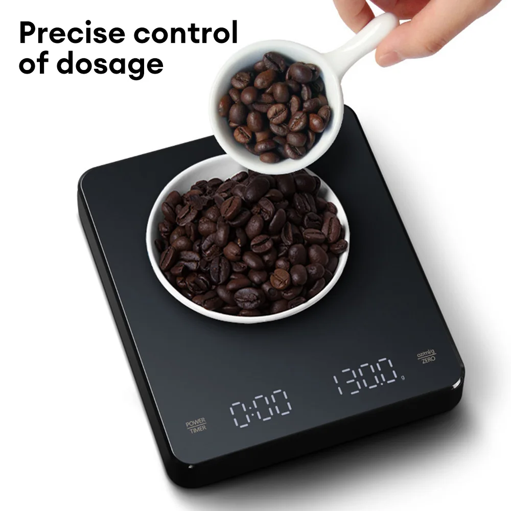 Description Picture 5 of itemCoffee Electronic Scales with Timer LED Screen USB 3kg 0.1g g/oz/ml High Precision Measures LED Auto Timer Smart Kitchen Scale