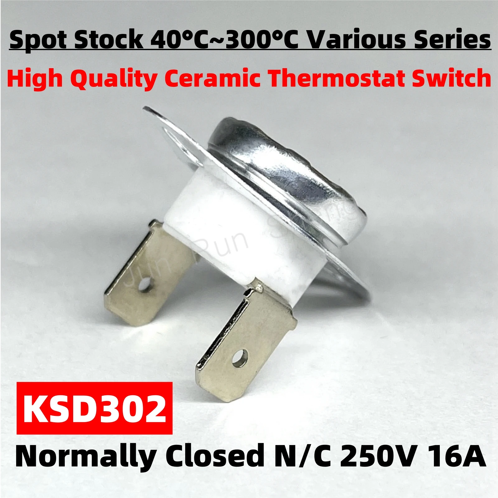 KSD302 KSD301 Ceramic Thermostat Switch 250V 16A Normally Closed N/C 40C~300C Fixed Ring Temperature Control Sensor ceramic thermostat switch
