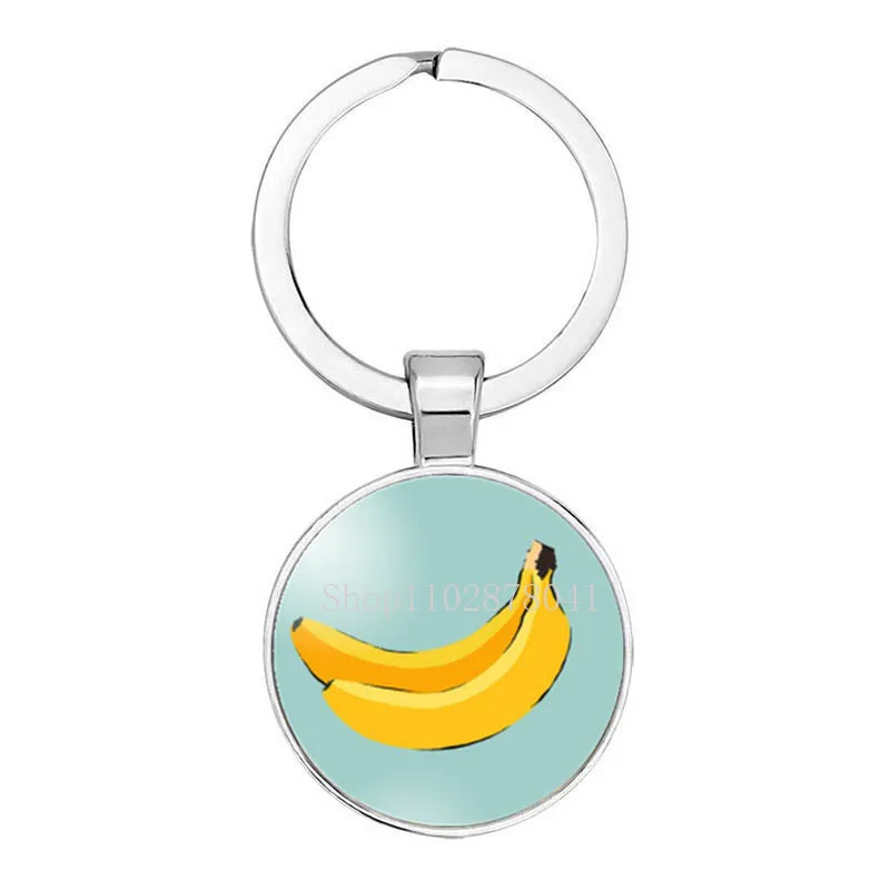 Gioielli Di Moda Cupola Portachiavi In Lega Di Vetro Colorato Frutta Anguria Modello Fragola Regalo
