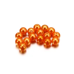 Acrylic Imitation Pearl Beads for Jewelry Making and Crafts - Beige Bracelet Supplies (3-20mm, Bulk Options Available) (Orange)