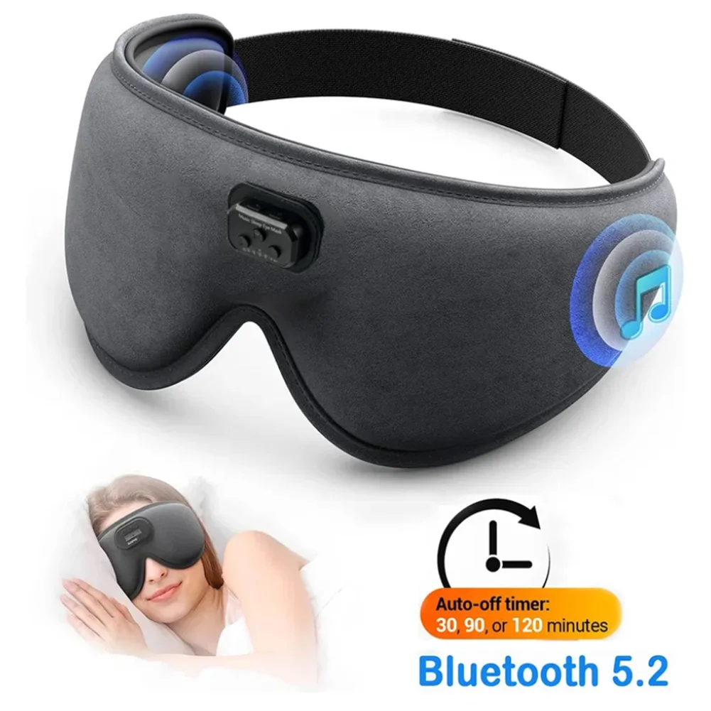 Maschera Per Dormire Con 20 Suoni Di Rumore Bianco 4 Canzoni Per Dormire 15 Ore Timer Per Il Gioco Maschera Per Gli Occhi 3D Per Dormire Sul Retro