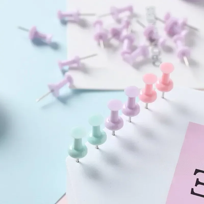 Push Pins 40/10Pcs Pink/Green/Purple Thumb Thumbtack Board Pins Drawing Photo Wall Studs Office School Supplies Push Pins