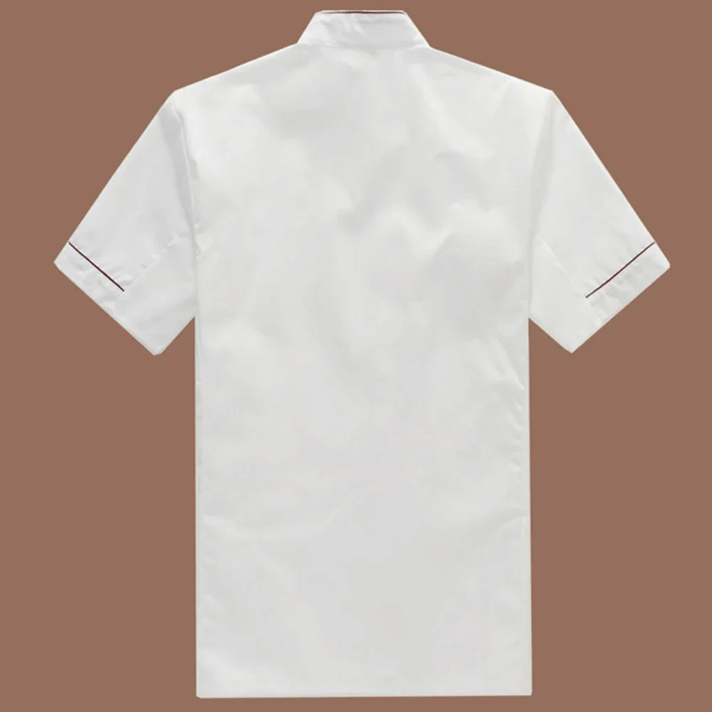 

Sleeve Jacket Loose Coat Executive Service Clothing Food Catering Chef Costume White Uniform Mens Casual Short Jackets Men