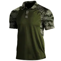 Polo imprimé d'été pour hommes, mode Camouflage Patchwork, manches courtes, hauts de sport de plein air, Fitness, t-shirts respirants 1