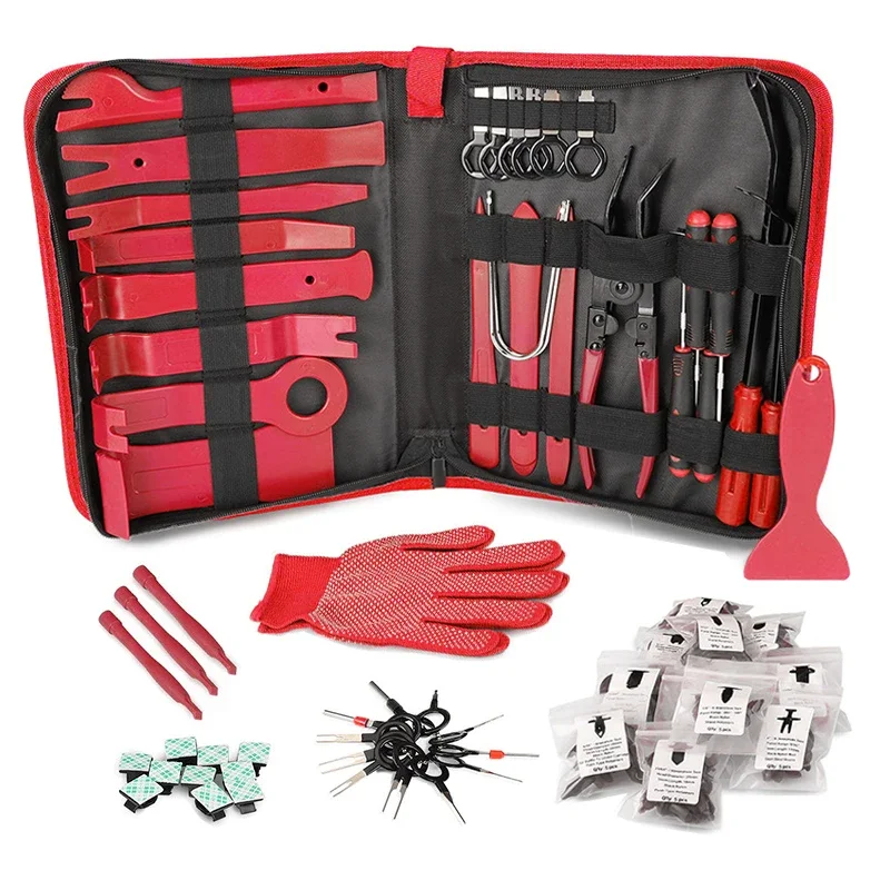 40/112Pcs Auto Innen Demontage Kit Auto audio demontage werkzeuge Auto Clip Remover Diy Innen änderung offen licht zangen – Detail 8