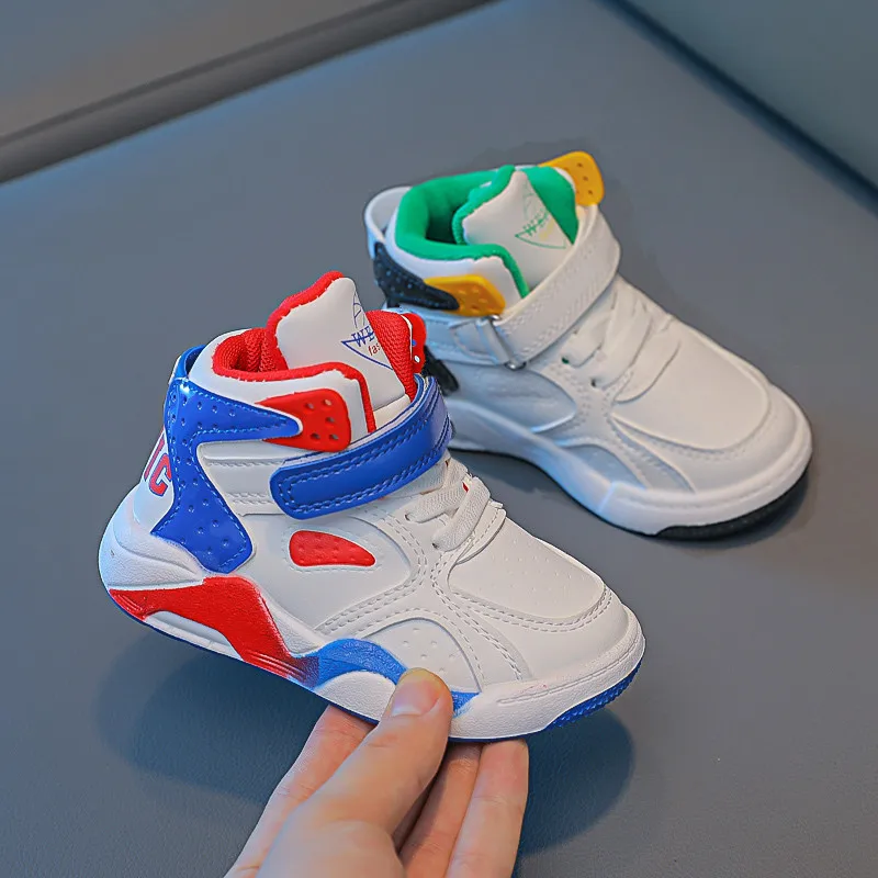 Kids Fashion High-top Sneakers for Boys Girls Shoes Breathable Sports Running Shoes Lightweight Children Casual Walking