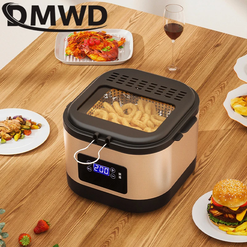5L Deep Fryer Electric Household Intelligent Temperature adjustable Frying Machine Visualization Multicooker Removable Basket