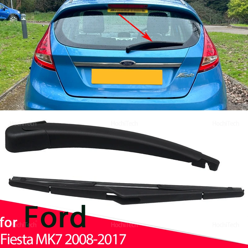Enhanced Car Rear Windshield Wiper Arm Blade Set - Black Replacement for Hatchbacks and Sedans