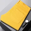 Yellow Men's Straight Jeans New Design Denim Male Long Pants Elastic Fashion Korean Youth Party Hip Hop Trousers Streetwear 4