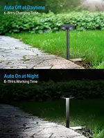 2CCT Solar Landscape Pathway Lights Outdoor Lights for Garden, Sidewalk, 2700K Soft White /4000K Cool White, Pack of 6 2