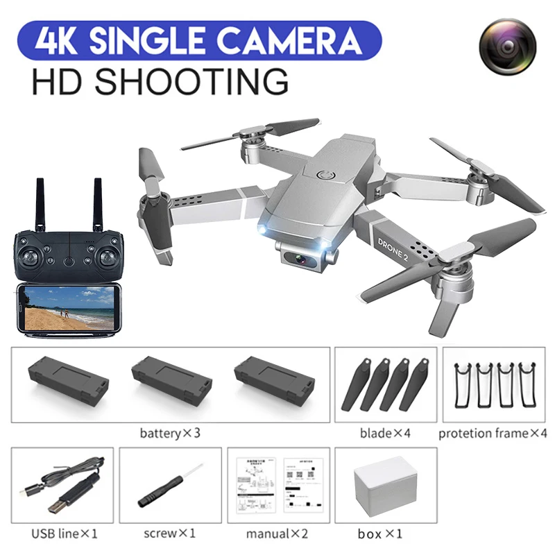 E68 RC Drone 4K HD 1080P Professional Anti-shake camera WIFI FPV Drone Foldable Quadcopter Image Transmission Helicopter Toys world tech toys helicopter RC Helicopters