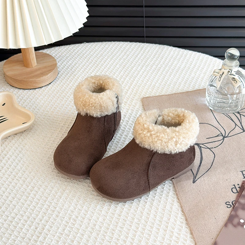 Girls Soft Sole Anti Slip Ankle Boots Winter Casual Shoes