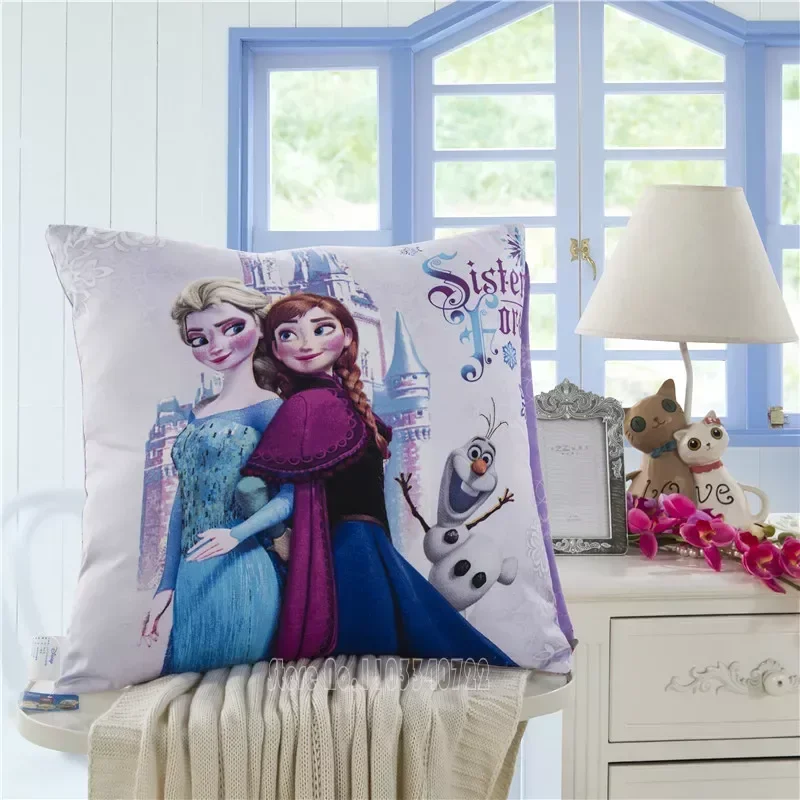 

Disney Cartoon Princess Elsa Anna Frozen Cushion Cover Baby Decorative/Nap Pillow Pillowase Babies Kids Gift 48x48CM