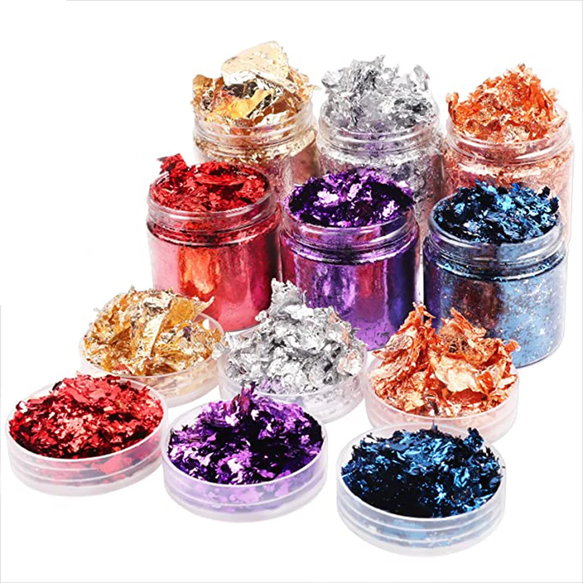 Color Gold Leaf Flakes Epoxy Resin Mold Filling Gold Foil Paper Glitters 6g DIY Resin Jewelry Nail Art Candle Making Decoration