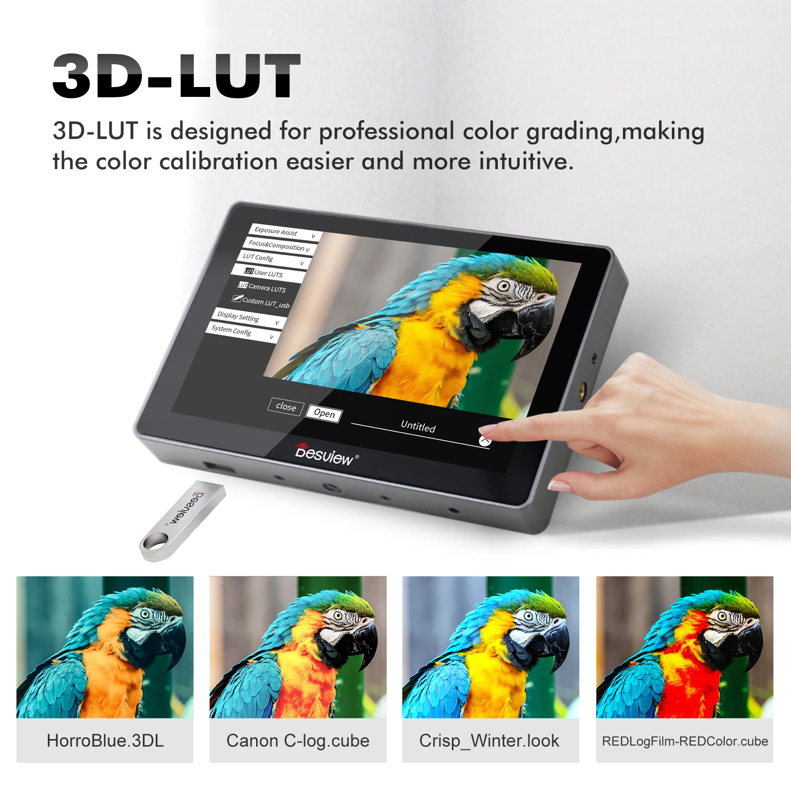 Desview R7II Camera Field Monitor 7 Inch Portable DSLR Camera Monitor 4K HDMI 2600nits HDR Display IPS Screen 1920*1200 3D LUT