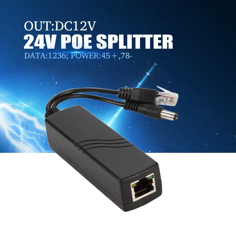 

SPOE 24V Input 12V Output POE Splitter 100 Meterstransmission for Ip Camera No Need Power Adaper