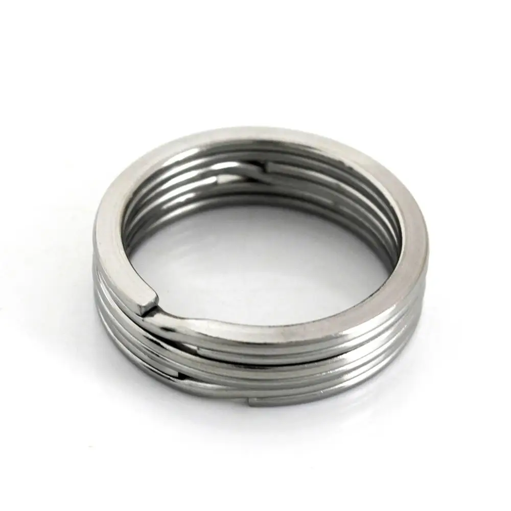 Metal Keyring 5pcs Flat-wire Double Loop 15-38mm DIY Leather Craft Hardware