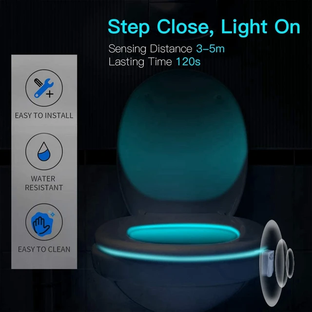 Smart PIR Motion Sensor Toilet Seat Night Light Backlight For Toilet Bowl  LED Luminaria Lamp WC Toilet Light 8 Colors Waterproof - AliExpress