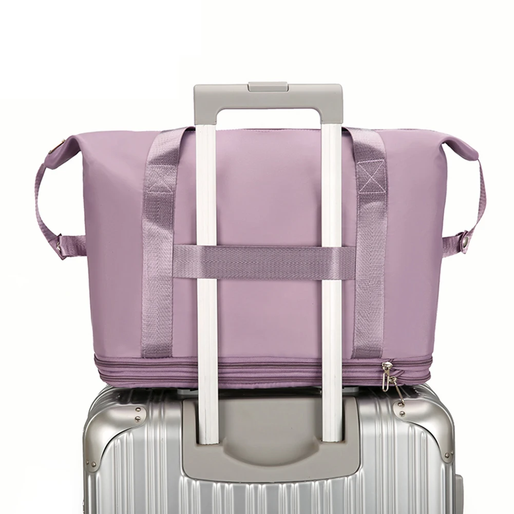 Expandable Duffle Pack Lightweight Collapsible Trolley Bag Large Capacity Dry-Wet Separation Unisex Business Trip Bag