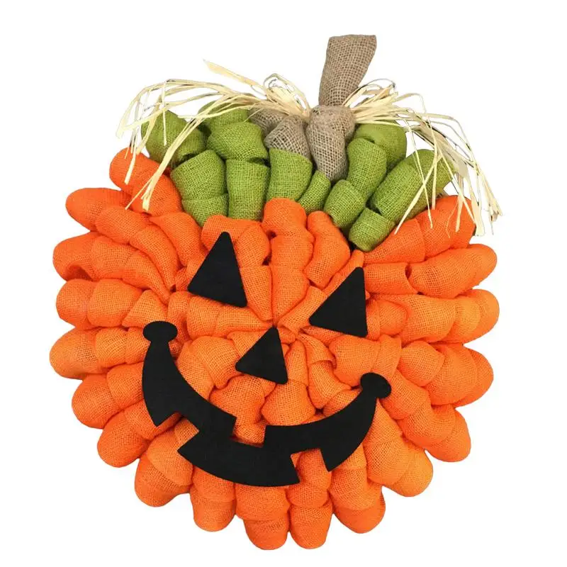 

Autumn Door Wreath Pumpkin Garland Door Hanger For Front Door Halloween Pendant Fall Decorations Burlaps Pumpkin Garland For
