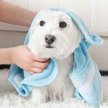 Dog Drying Coat Bathrobe absorbent Towel Sleeping Clothes Soft Pet Bath Towel Clothes For Puppy Dogs Cats Coat Pet Supplies 3