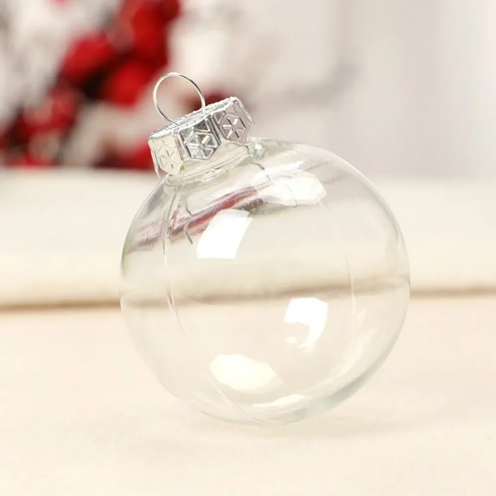 thumbnail image 1 of Bolas de Navidad de plástico de 6 cm, 8 cm y 10 cm, transparentes, rellenables, para colgar en el árbol de Navidad, decoración de Año Nuevo, 1 of 5