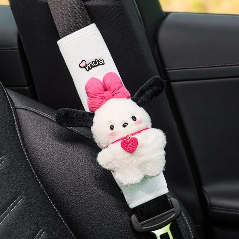 Kawaii Sanrios Voiture Épaule Manche Pochacco Ceinture de Sécurité