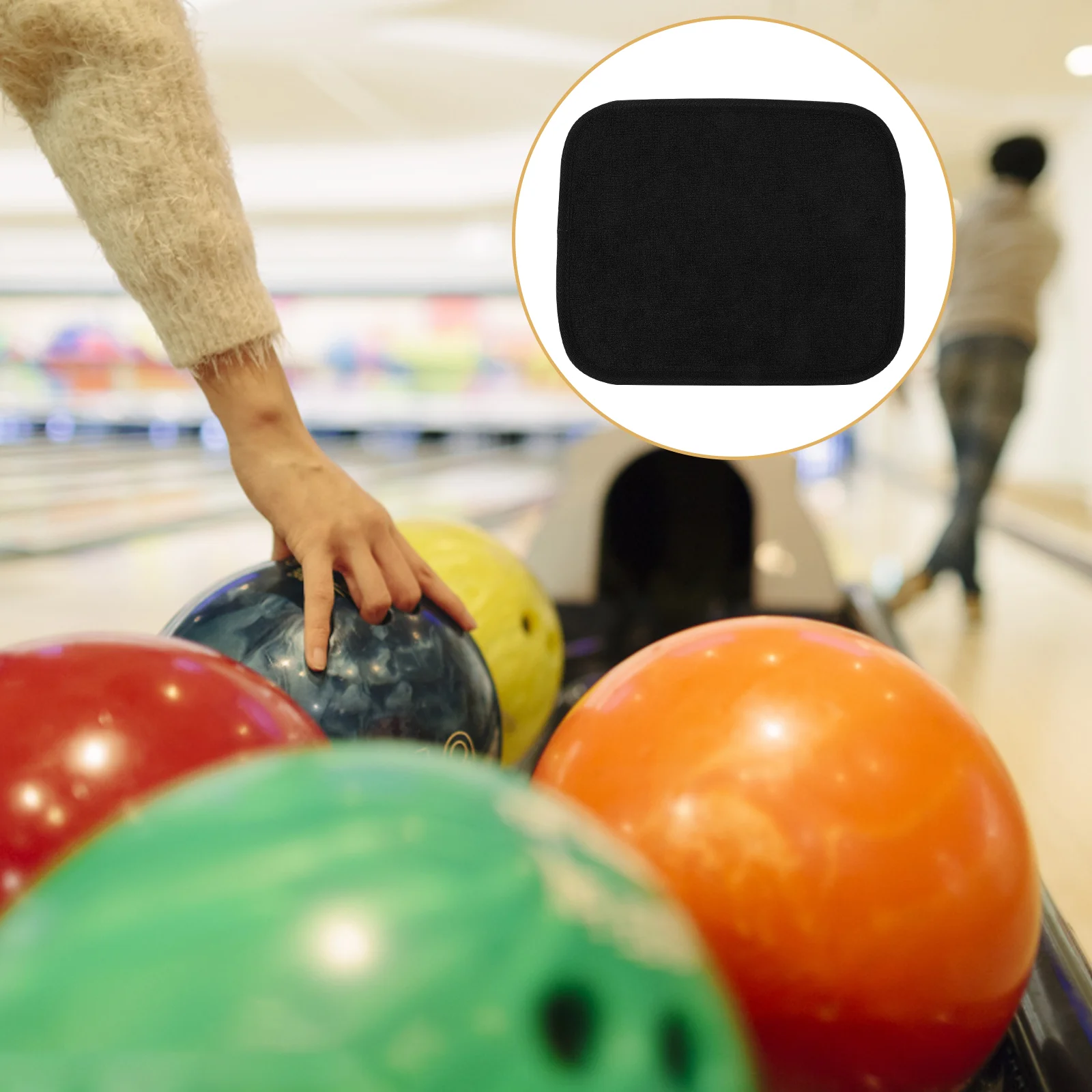 

Microfiber Bowling Pad Ball Towel Cleaning Rag Anti-Slip Grip (Pure Black) Towels Cloth Applicator Epoxy Man