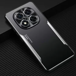 Luxury Aluminum Alloy Matte Armor Back Case with Cold Skin Feel PC Cover - Redmi 15C 173MM (Silver)