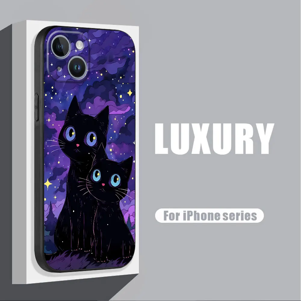 Starry Sky Cat TPU Soft Phone Case