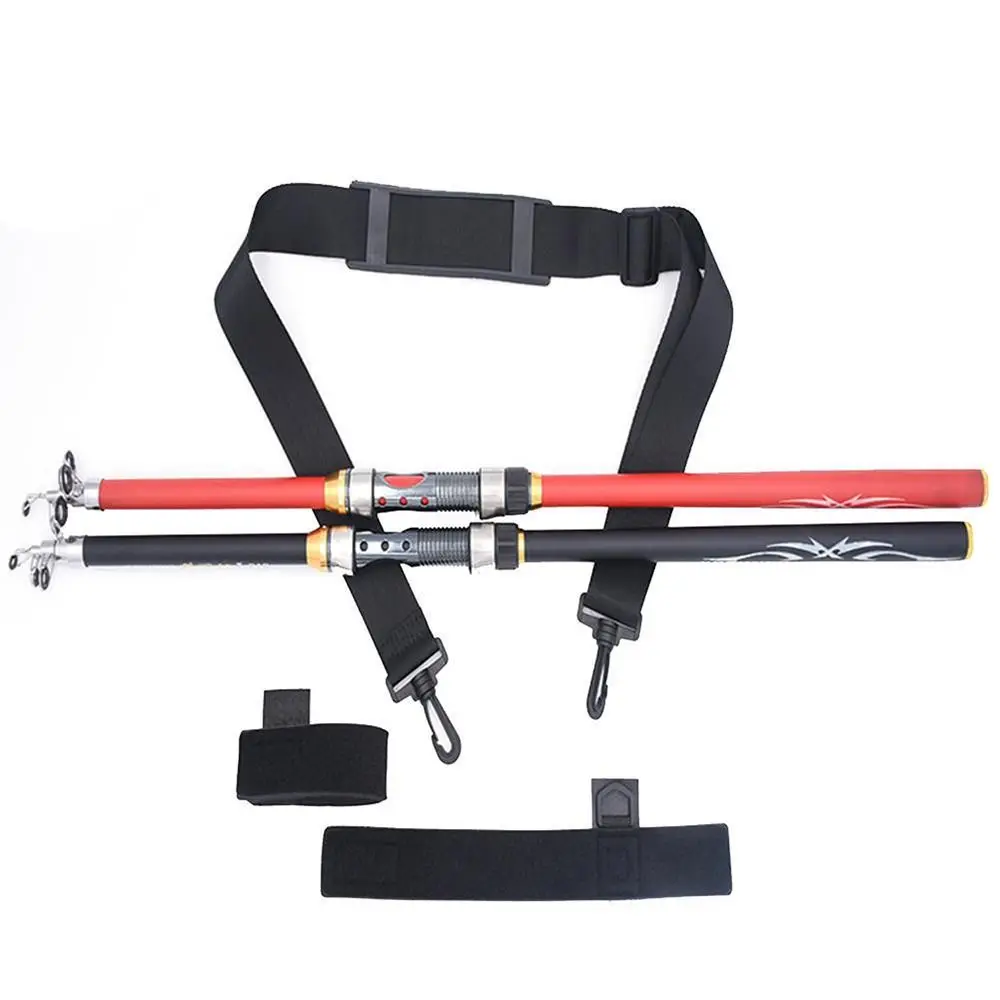 Universal Fishing Rod Carry Strap Durable Adjustable Fishing Rod Holder Belt Shoulder Belt Multi-Functional
