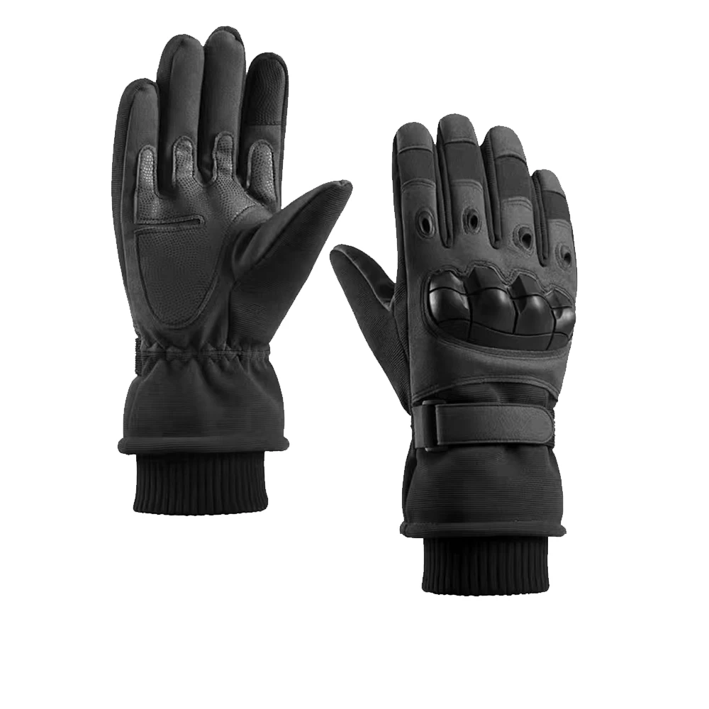 Cycling Gloves Tactical Gloves Warm Gloves Leather Gloves Winter Outdoor Tactical Gloves Thickened Warm Motorcycle Riding Cycling Gloves Men's Touch Screen Padded Cold Cotton Windproof