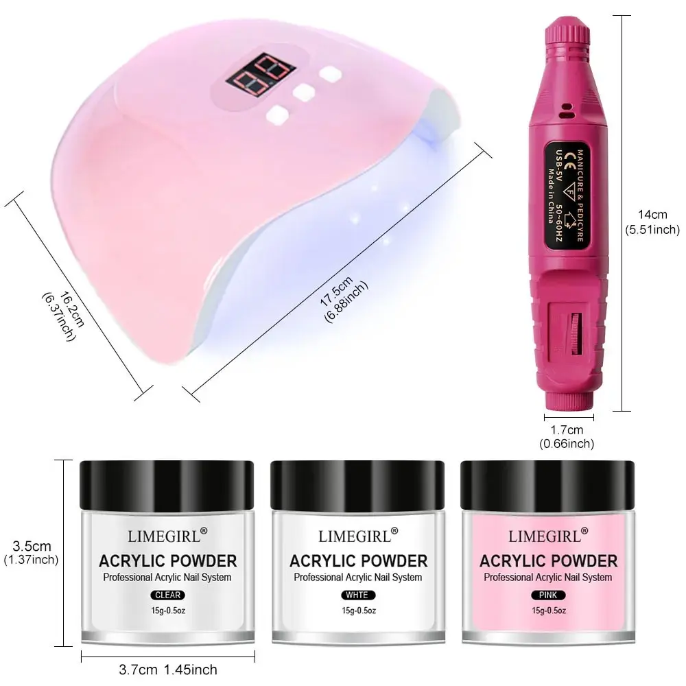 Nail Kit for Beginners Full Acrylic Manicure Kit with Drill and UV Light Nail Extension DIY Complete Starter Kit 6