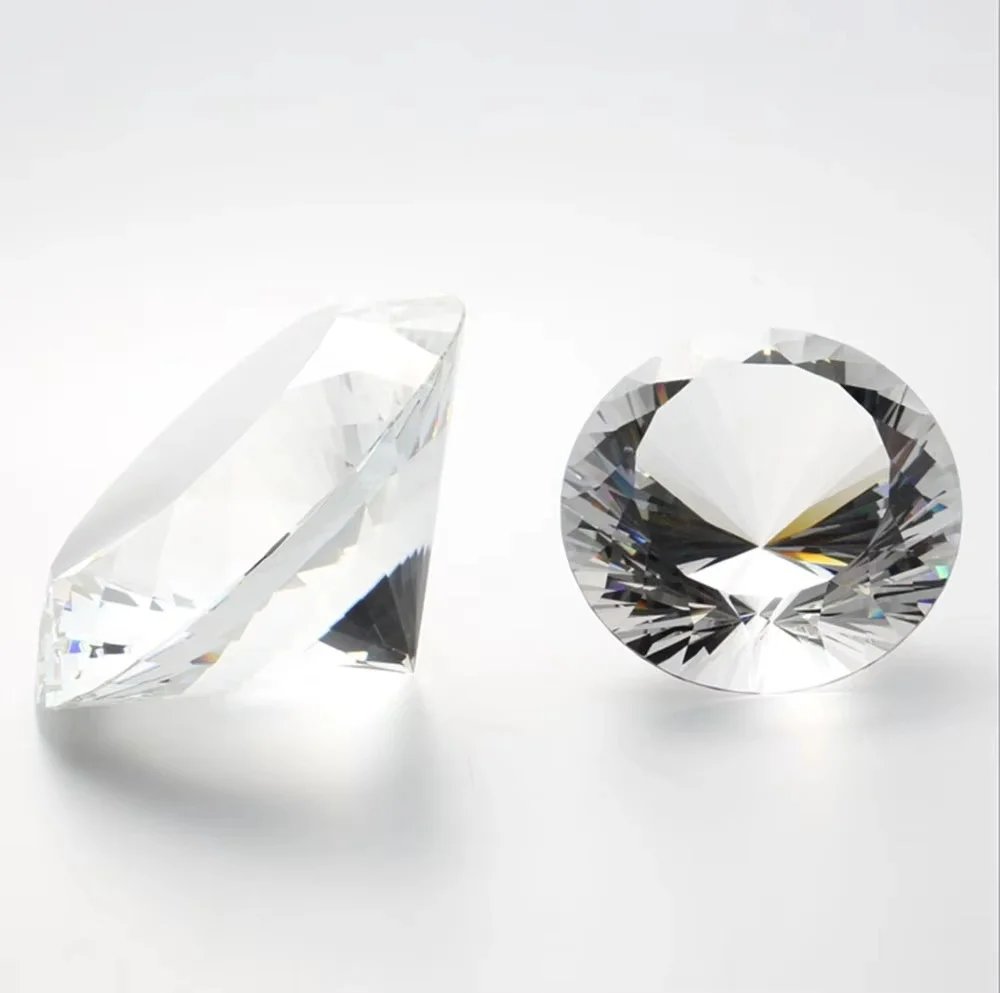 Colors Crystal Diamond Shaped Paperweight Decorative Cut Glass Giant Gemstone Wedding Home Decoration Christmas Gift 3