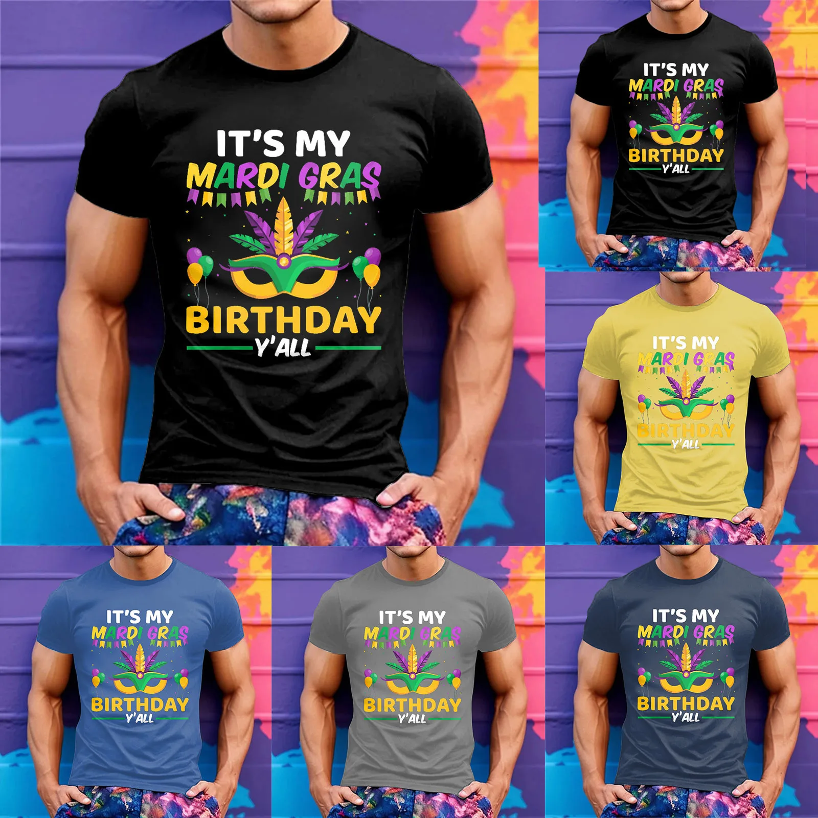 

Men's Carnival Fashion Printed T Shirt Pullover Comfortable