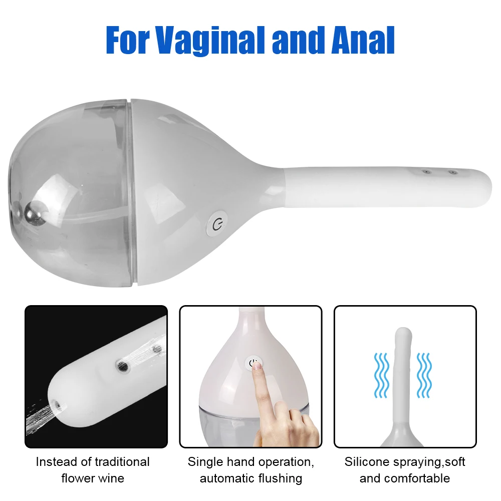 and Anal  Cleaner Electric Enema Irrigator Anal Douche Bulb Design Enema Cleaning Container Sex Toys_voghion.com