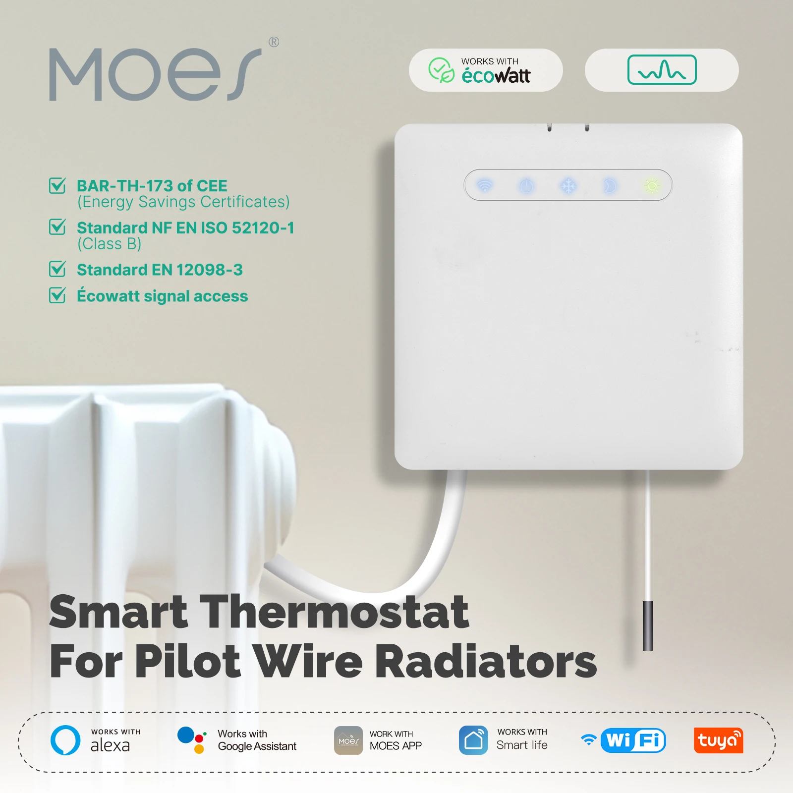 Smart WiFi Thermostat with Remote Control & Energy Monitoring